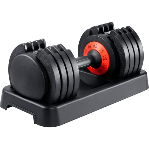 AOTOB 25/55 LBS Dumbbell Set, Anti-Slip Fast Adjust Turning Handle, Adjustable for Men and Women, Pair for Home Gym Exercise