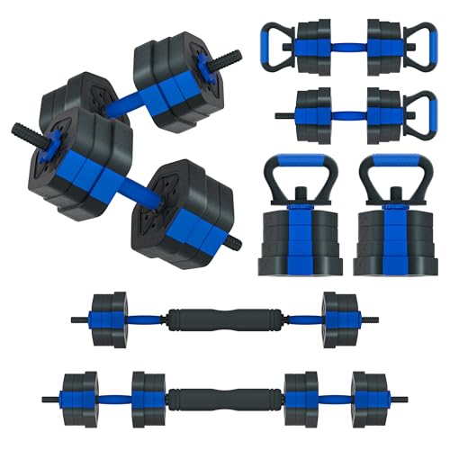 VIVITORY Dumbbell Sets Adjustable Weights, Free Weights with Connector (up to 55 lb)