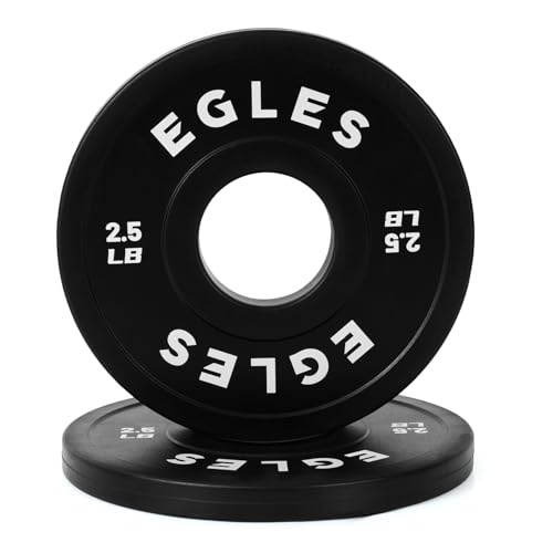 Egles Change Plates Set 1.25LB, 2.5LB, 5LB - Rubber-Coated Weight Plates in Pairs, Olympic Bumper Plates, Color-Coded, IWF Standard, Fit 2-Inch Barbells Strength Training Weight Plates Gym & Fitness