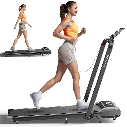 Walking Pad Treadmill with Incline, 2 in 1 Foldable Treadmills for Home Small Office, 300lbs Portable Compact Under Desk Treadmill with App, Remote Control and LED Display