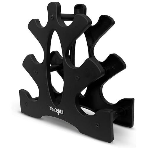 Yes4All Neoprene Coated Dumbbell Hand Weight Sets - Multiple Weight Options with Rack, Anti-roll, Anti-Slip, Hexagon Shape