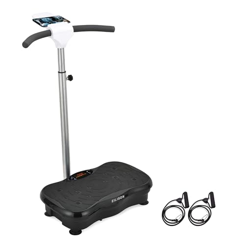 EILISON FIRMHOLD Handle Vibration Plate Exercise Machine for Lymphatic Drainage- Full Body Vibration Platform for Weight Loss, 350lbs Vibration Plate for Beginners & Recovery