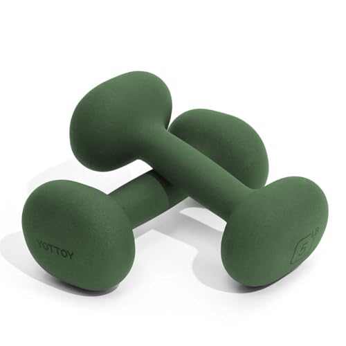 YOTTOY Weights Dumbbells Set for Women,2-15 Pound Dumbbells Set of 2, Non-Slip Hand Weights for Home Workouts, Portable Strength Training Neoprene dumbbells