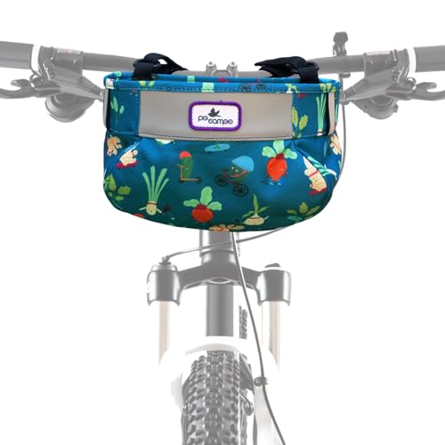 Po Campo Kids Bicycle Basket Whoosh Bike Basket Front Frame Handlebar Bag Waterproof Fabric Bike Basket for Boys, Girls, Toddlers Bike or Scooter