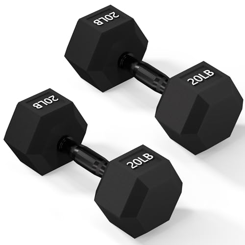 Fitvids Rubber Encased Hex Dumbbell