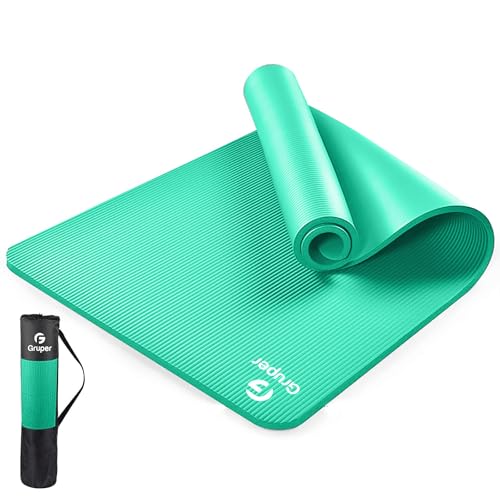 Yoga Mat Non Slip NBR Thick Yoga Mat, 72"L x 32"W x 0.6"TH (185cm x 80cm x 15mm), Anti-Tear Exercise Mat with Carrying Strap and Bag, Workout Mats for Yoga, Pilates and Floor Exercises