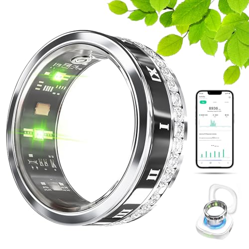GANSI Smart Ring for Women & Men | IP68 Waterproof Fitness Tracker |Sleep Tracking Heart Rate Blood Oxygen Healthy Monitor Monitor | Activity/Steps/Calories | for iOS & Android