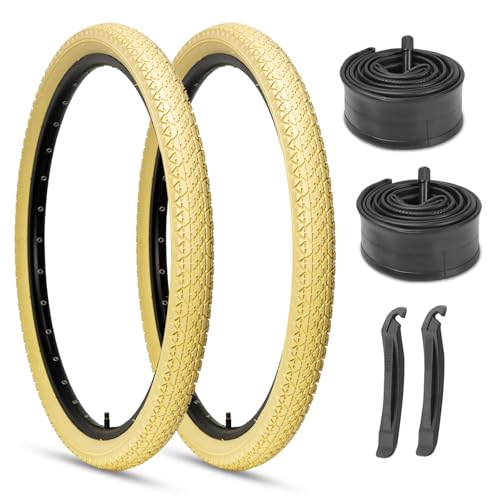 Hycline 26x2.125 Cruiser Bike Tires Set: 2-Pack 26-inch Premium Butyl Rubber High-Performance Folding Replacement Bicycle Tires for Beach Cruiser and Urban Commuting Bicycle