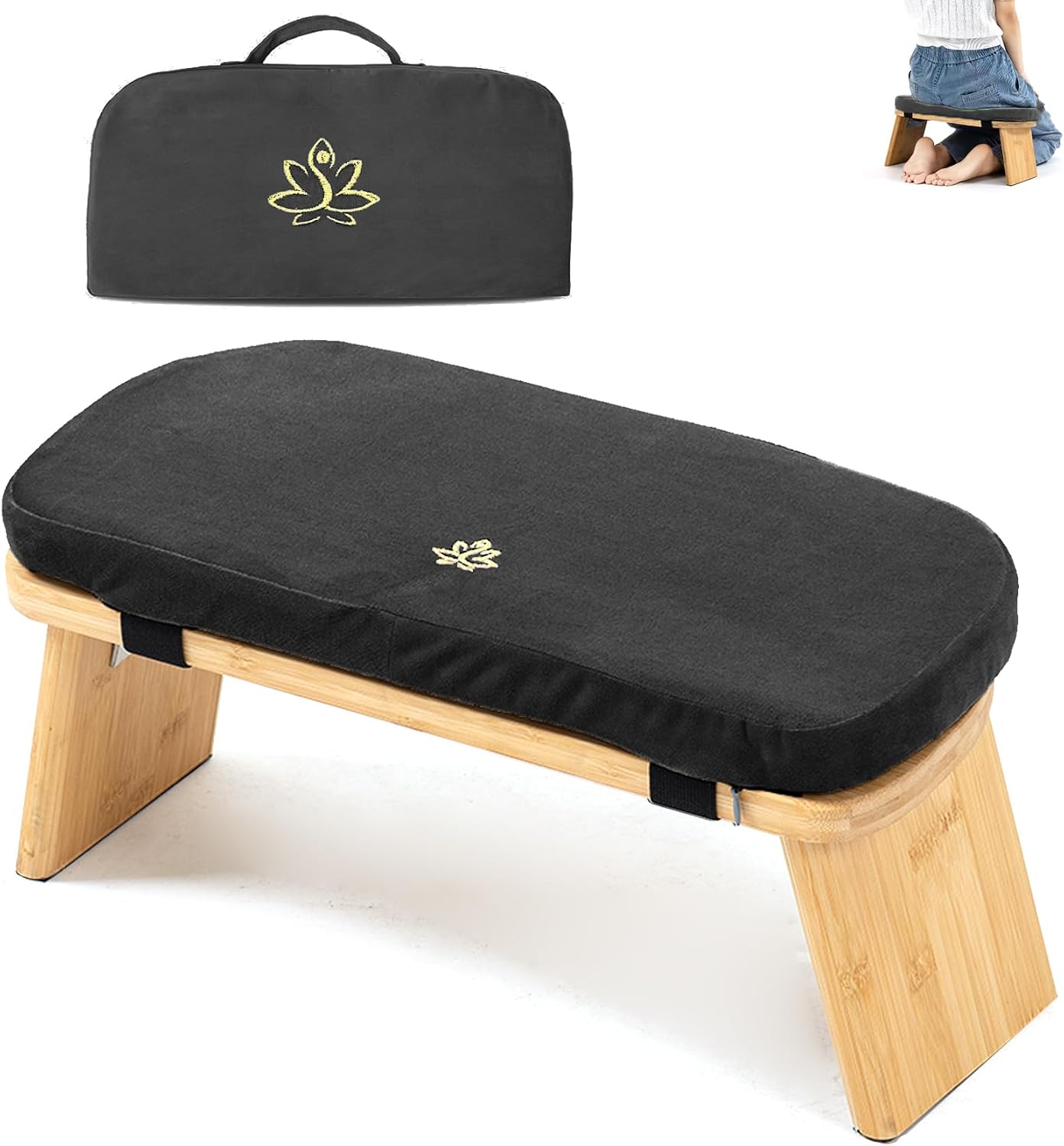 Estleys Bamboo Meditation Bench (Black)