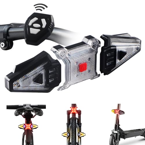 5 PCS Bike Tail Light with Turn Signals, Split USB Rechargeable Bike Turn Signal Front and Back, Wireless Remote Control Bicycle Turn Signals with Flash Warning Light and Red Tail Light for Bicycle