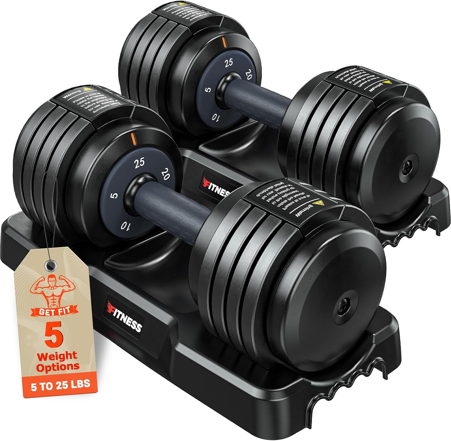 Rendpas 5-in-1 Adjustable Dumbbells
