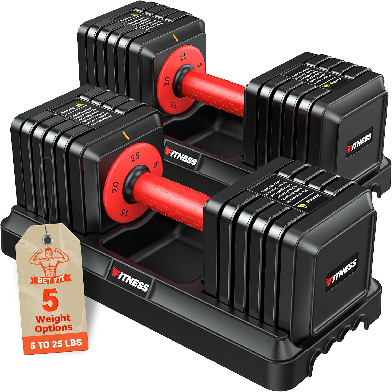 Rendpas 25/55 lb Adjustable Dumbbells (Budget)