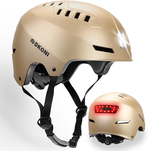 Bike Helmet with LED Lights Bicycle Helmets Commuter Cycling Helmet USB Rechargeable Front & Back LED Light Helmet for Adult Men Women