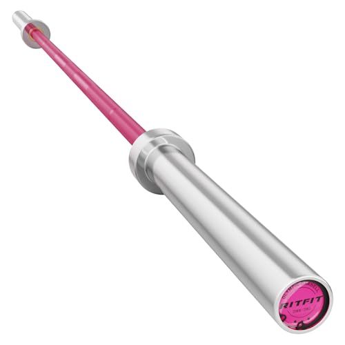 RITFIT 7FT Olympic Barbell for Strength and Weightlifting Training - 2 Inch Olympic Bar for Squat, Deadlift, Bench Press, Curl, Overhead Press - 500lbs/1000lbs/1500lbs Capacity