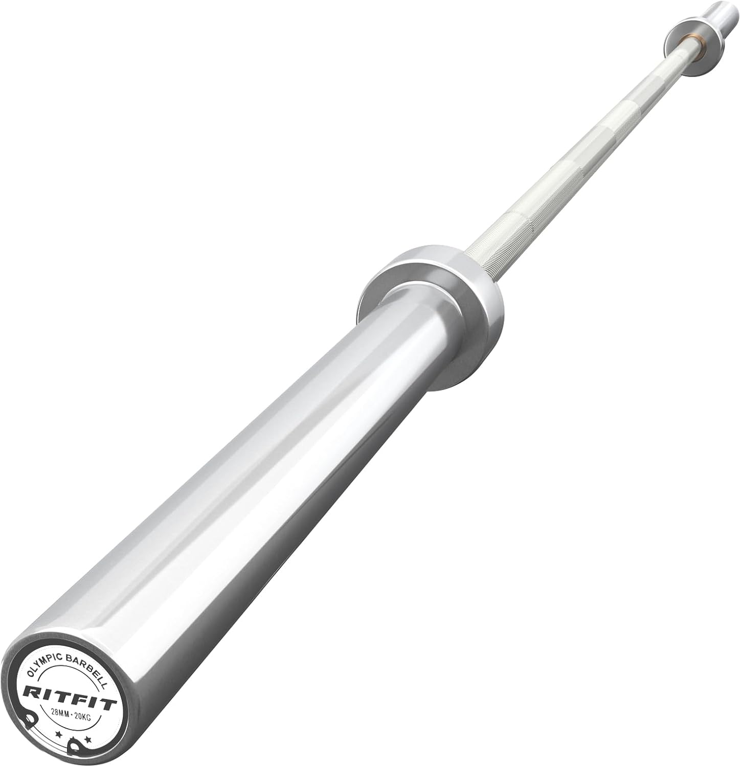 RITFIT 7FT Olympic Barbell for Strength and Weightlifting Training - 2 Inch Olympic Bar for Squat, Deadlift, Bench Press, Curl, Overhead Press - 500lbs/1000lbs/1500lbs Capacity