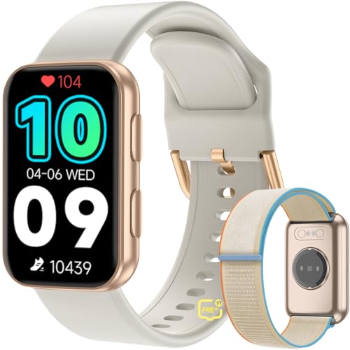 MorePro AIR2 Fitness Tracker, Smart Watch with 24/7 Heart Rate and Blood Pressure, Step Calorie Counter, Sleep & Blood oxy-gen Monitor, IP68 Waterproof Fitness Watch for Women Men Android iOS(Gold)