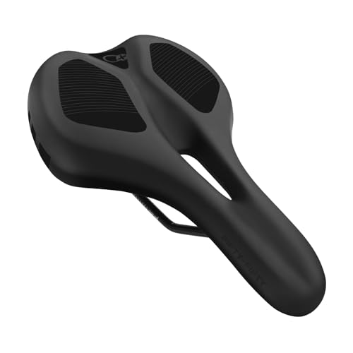 FIFTY-FIFTY Mountain Bike Seat, Comfortable Memory Foam Bicycle Seat, Lightweight Waterproof Bicycle Saddle for Men and Women, Compatible with MTB, Road Bike, E-MTB