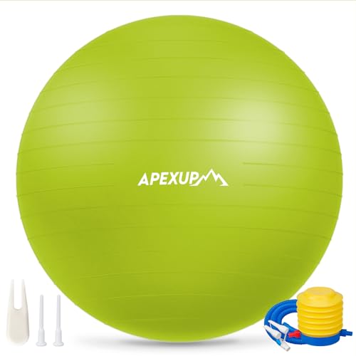 APEXUP Yoga & Pilates Ball - Anti Slip Heavy Duty Gym Ball for Fitness, Balance & Core Workout