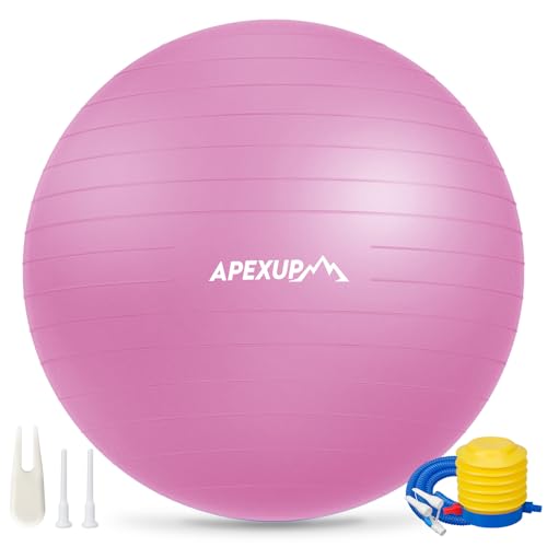 APEXUP Yoga & Pilates Ball - Anti Slip Heavy Duty Gym Ball for Fitness, Balance & Core Workout