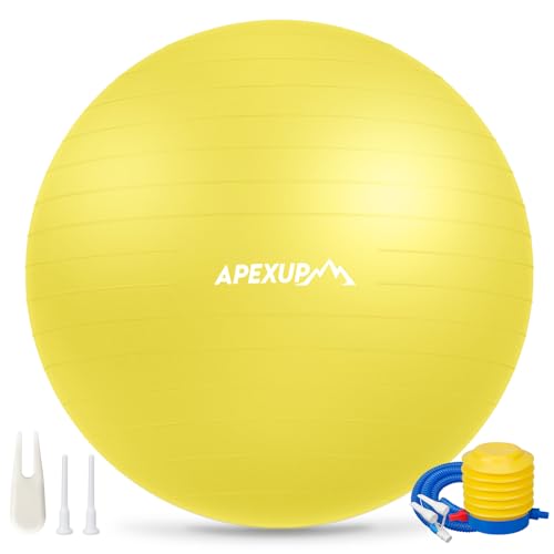 APEXUP Yoga & Pilates Ball - Anti Slip Heavy Duty Gym Ball for Fitness, Balance & Core Workout