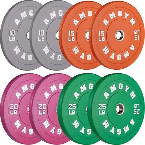 2 Inch Bumper Plates,10-500lbs,Barbell Rubber Olympic Weight Plates Set for Home Gym, Strength Training & Weight Lifting, Multiple Options Colors