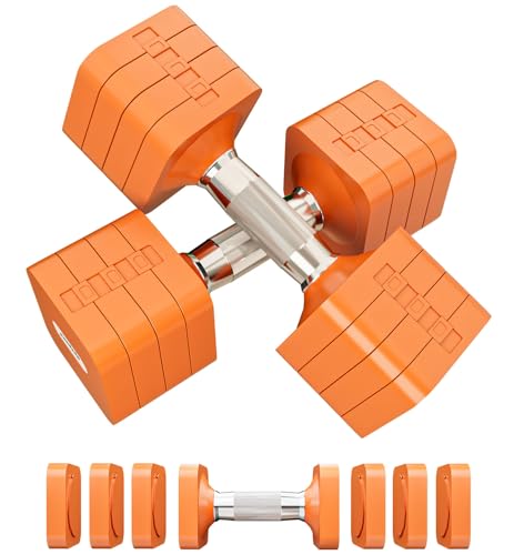 15LB 20LB 40LB 50LB Adjustable Dumbbell Set Free Weights Dumbbells Set for Women Men Hand Weights Sets Adjust Dumbbell Weight Sets for Home Gym Exercise Workout Strength Training Equipments