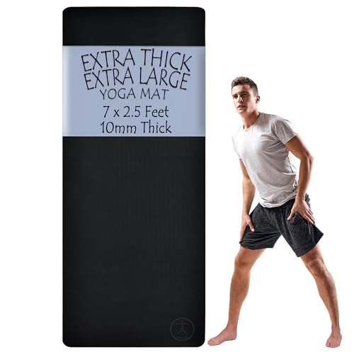 Tatago Extra Thick Yoga Mat Wide & XL-Our 10mm Extra Large Yoga Mat Thick Extra Wide And Long For Total Joint Cushioning. A Large Exercise Mat Thick And Perfect For Home Workout Pilates Or Studio.