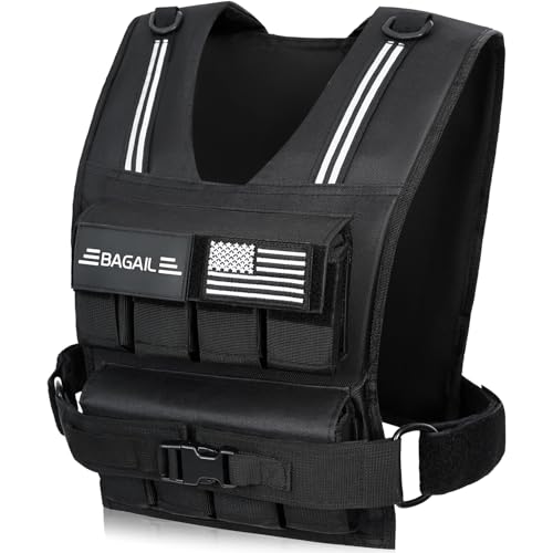 BAGAIL Weighted Vest Men, 20lbs/30lbs/40lbs Adjustable Weighted Vest for Woman with Removable Iron Weights, Womens Weight Vest for Walking, Rucking, Running, Strength training