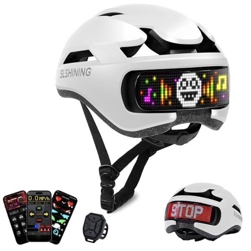 Bike Helmet, Bicycle Helmets with Light, 360 High Visibility LED Display, Lightweight Adjustable Mountain Bike Helmet with Turn Signals, Smart APP Controlled, Helmets for Adults, Youth, Men & Women