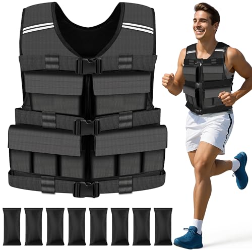 Adjustable Weighted Vest for Men Woman With Shoulder Pads 18lbs | 30lbs | 40lbs, Weight Vest For Walking, Rucking, Cross Training, Running, Muscle Building - Breathable, Comfortable, Washable