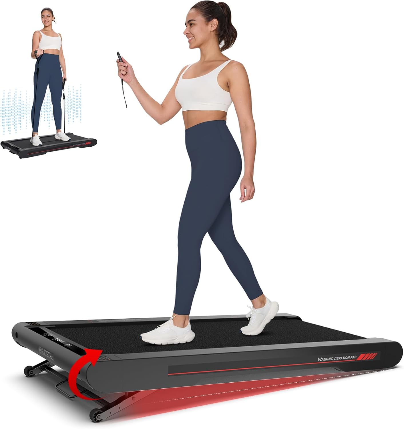 Sperax Walking Treadmill Pad with APP, 3 in 1 Under Desk Treadmill, 400W Low Noise Walking Vibration Pad with Remote Control, Portable Treadmills for Home Office