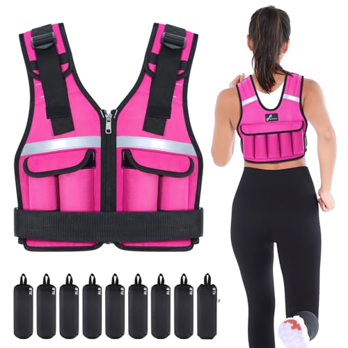 Sportneer Adjustable Weighted Vest Weights: 2-18 lbs/2-40 lbs Washable Weight Vest 16 In 1 Fast Adjust Rucking Vest for Women and Men Home Gym Workout Fitness Strength Training Vests