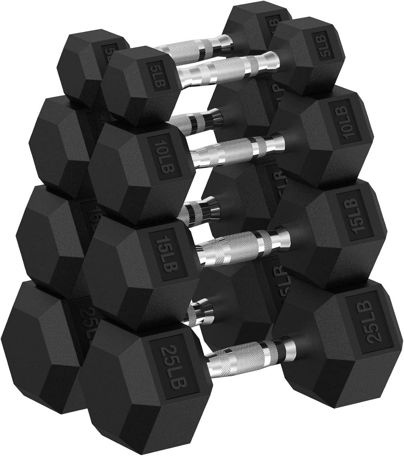 HANDBODE Rubber Hex Dumbbells