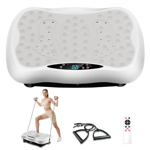 Vibration Plate Exercise Machine, Vibrating Platform for Lymphatic Drainage with 120 Speeds, Upgraded Vibrated Plates for Weight Loss, Full Body Workout Equipment for Fitness at Home