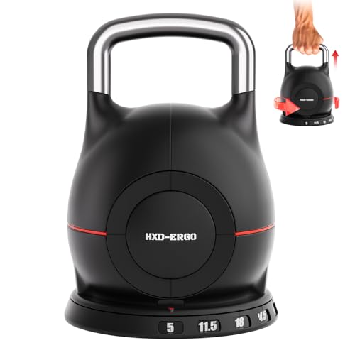 Adjustable Kettlebell Weight Set-Quickly Adjusts 7 Weights,Ergonomic kettlebell sets for Home Gym