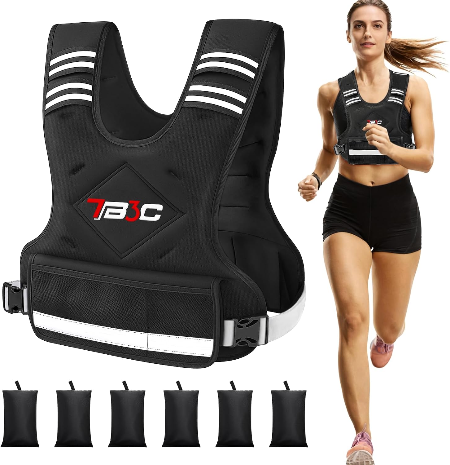 Adjustable Weighted Vest for Men and Women,04-10lb/11-20lb/20-32lb Vest with 6 Ironsand Weights for Strength Training,Body Weight Vest Exercise Set for Running, Walking and Home Workouts