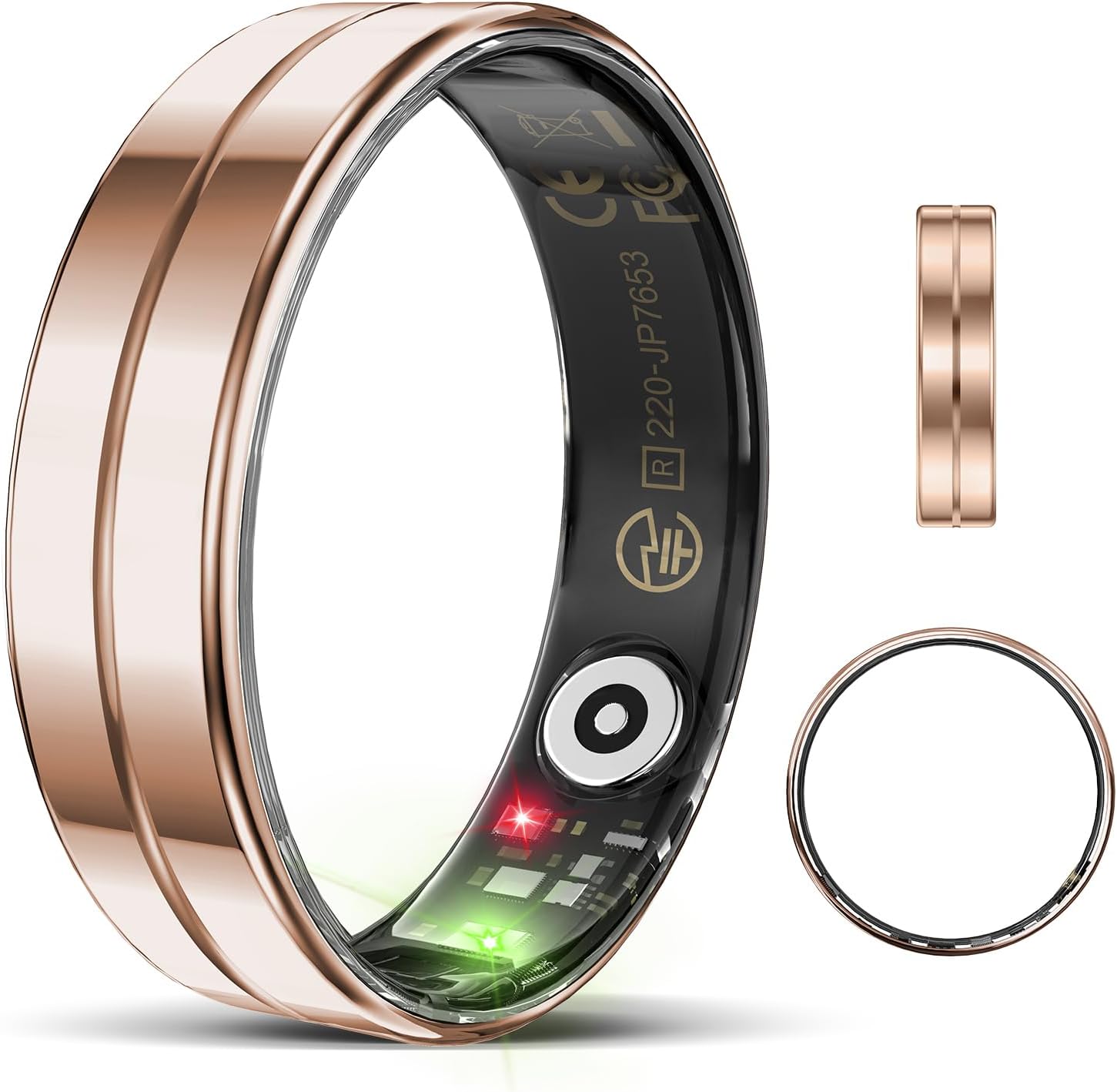 Ultra-Thin Smart Ring for Women Men,Sleep Tracker Ring with Heart Rate, Waterproof Fitness Ring for Activity Monitoring/Steps/Calories,No Subscription Fee,for iSO & Android (ROSEGlod,10#)