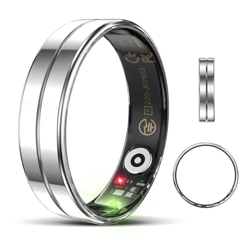 Ultra-Thin Smart Ring for Women Men,Sleep Tracker Ring with Heart Rate, Waterproof Fitness Ring for Activity Monitoring/Steps/Calories,No Subscription Fee,for iSO & Android (Silver,10#)
