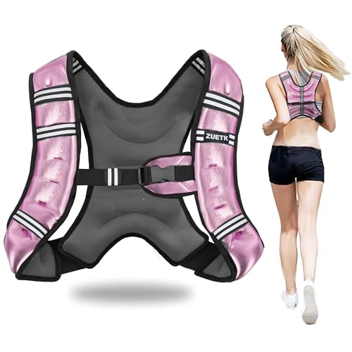 Weighted Vest, 6lb/8lb/12lb/16lb/20lb/25lb/30lb Weight Vest with Reflective Stripe, Weighted Vest for Men Women Workout Equipment for Strength Training, Running, Jogging, Fitness, Weight Loss