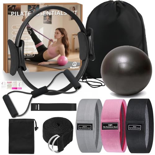 Pilates Essentials Kit for Women - Better Yoga Pilates Kit for Home Workouts with Pilates Ring and Ball Set, Booty Bands, Figure 8 Resistance Band, Yoga Bands for Stretching