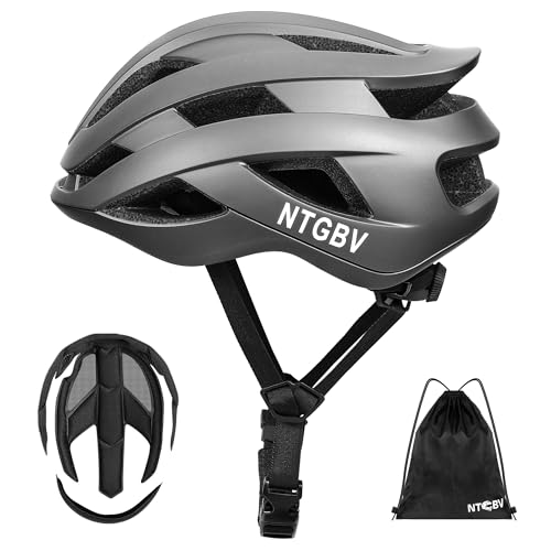 Adult Bike Helmet for Men/Women with Helmet Bag 2 Removable Moisture-Wicking Liners Adjustable Dial Comfort Fit Lightweight Shockproof CPSC 1203 Safety Certified for Road-Ready/Urban-Commute/MTB