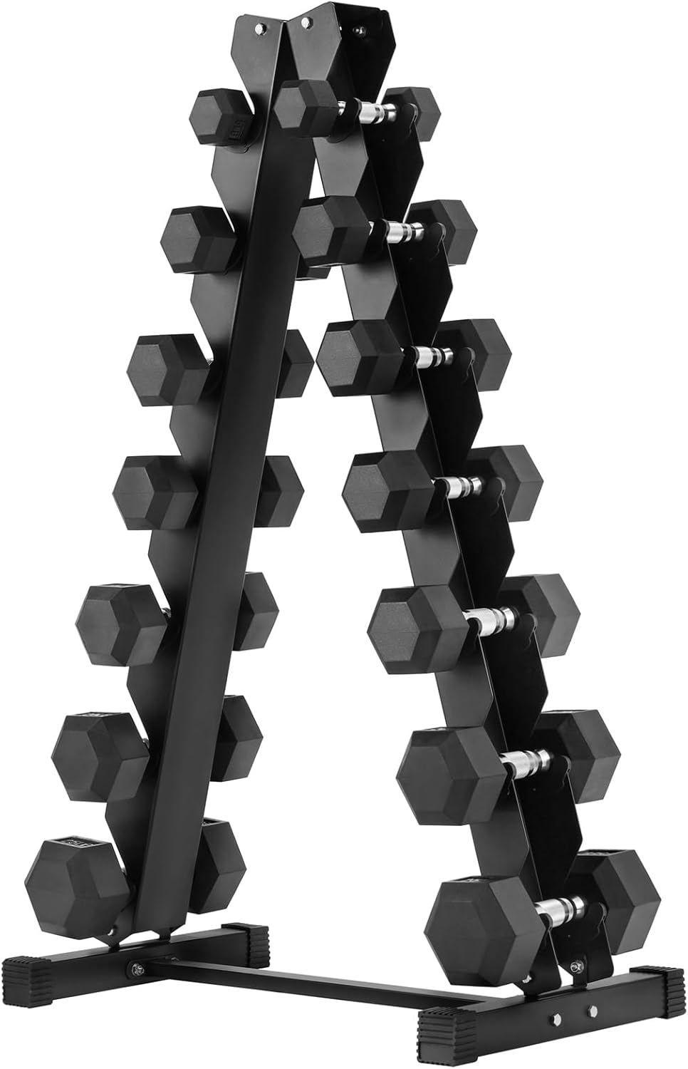 Hex Dumbbells Rubber Coated Cast Iron Hex Black Dumbbell Free Weights for Exercises