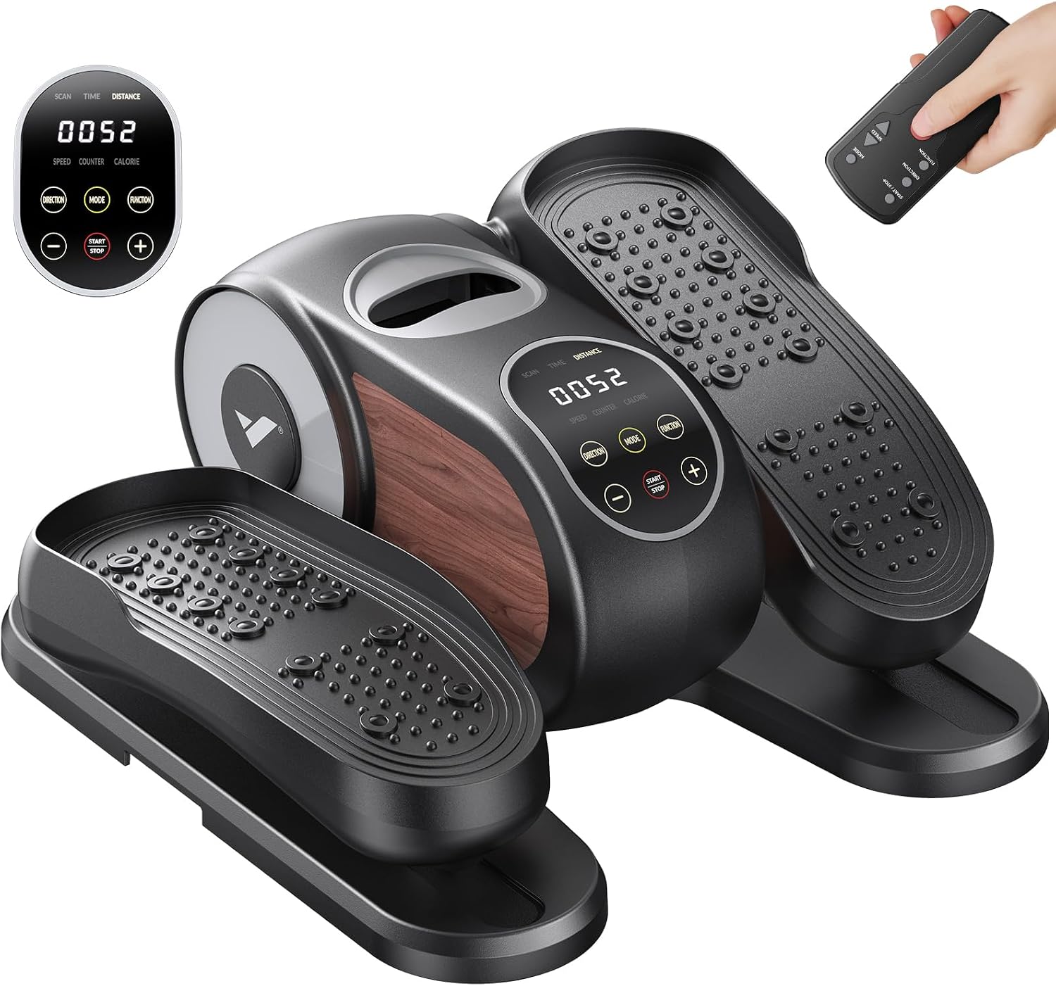 MERACH Under Desk Elliptical Machine, Ellipse Leg Exerciser as Seen on TV for Seniors with Remote Control & 12-Speeds, Quiet Portable Electric Seated Pedal Exerciser Machine for Home Office