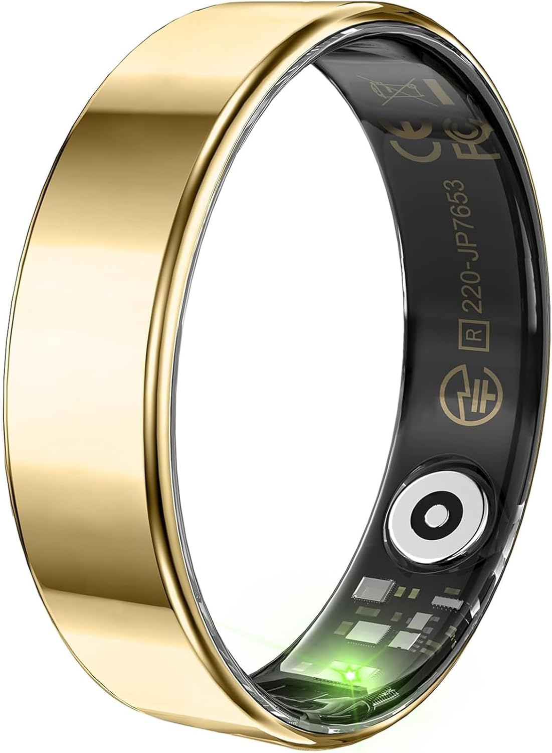 Fitness Tracker, Ultra-thin Smart Ring for Women Men,Health Activity Trackers,Fitness Ring with Sleep Tracker,Heart Rate Monitor,Step Counter,Calorie Pedometer,No Subscription,for iOS Android (Gold#8)
