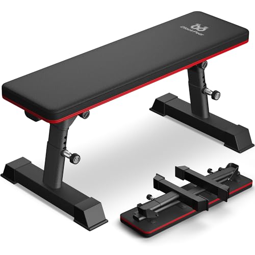Flat Weight Bench - Heavy Duty Foldable Workout Bench for Home Gym, 1300lb Capacity Adjustable Strength Training Bench Press for Ab and Full Body Exercises, Sturdy and Easy to Fold