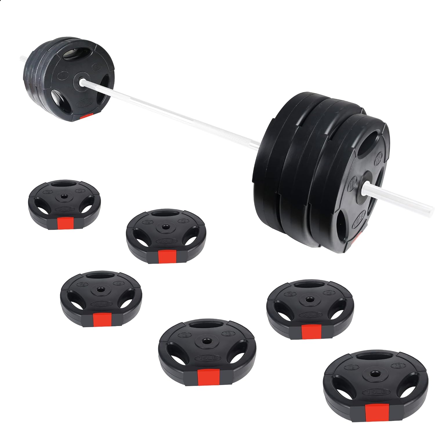 Vinyl Standard 1-Inch Plate Weight Plate Set for Strength Training and Weightlifting