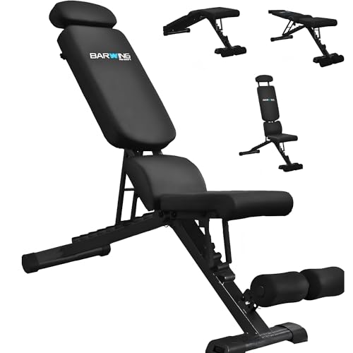 BARWING 2025 Upgraded Adjustable Weight Bench for Home Gym,800LBS,700LBS,Foldable Incline Workout Bench for Full Body Workout Easy Assembly