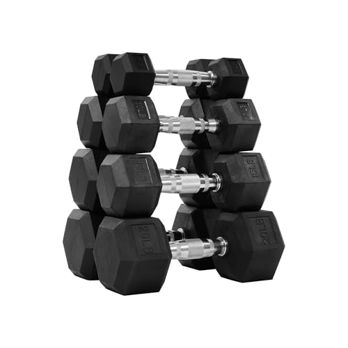 Fitvids 100 lb Rubber Encased Hex Set