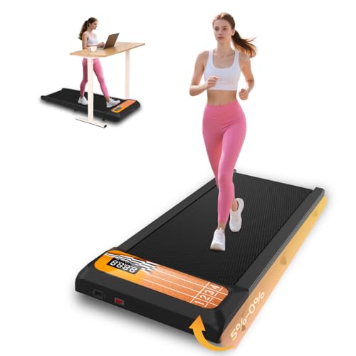 Walking Treadmill Pad, Under Desk Walking Mat with Incline for Home and Office, 2.5HP Low Noise Treadmill with Remote Control, Compact Design Walking Jogging Running Machine
