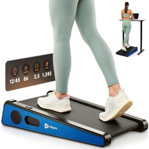 Lifepro Under Desk Small Walking Pad with 2-Stage Incline (5/7)  Burn More Calories While You Work  Compact Portable Mini Treadmill for Small Spaces  Low Noise, Space-Saving, 220lb Weight Load